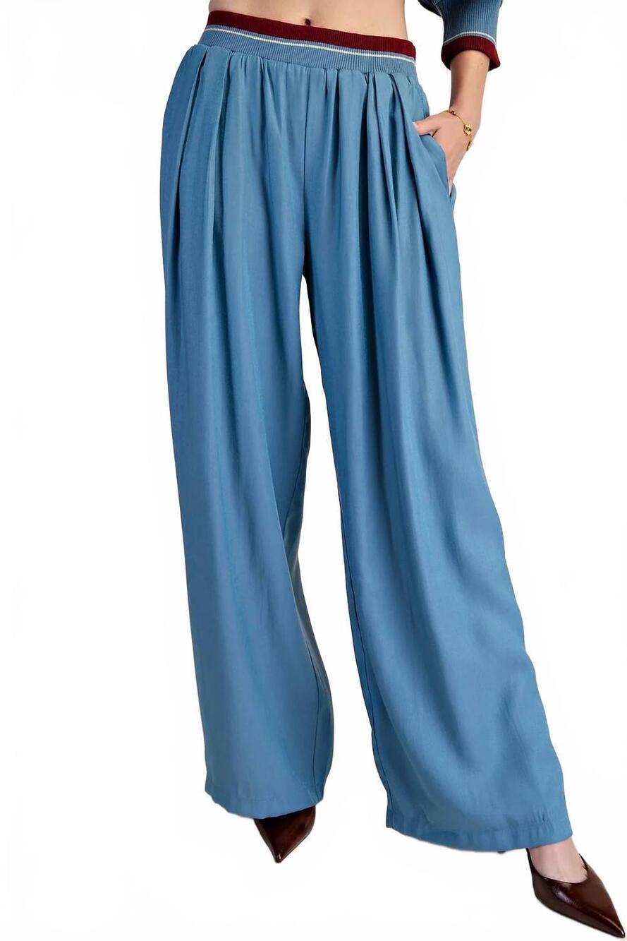 NEW GLAM flowy wide leg pants in slate